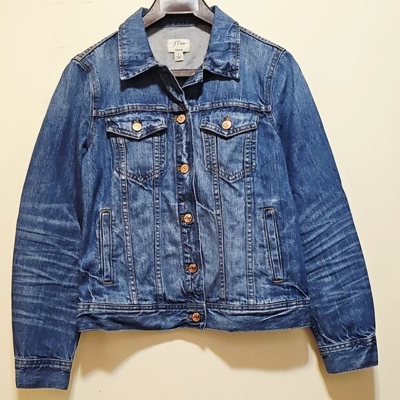 Classic J Crew Jacket Women's Size Small Indigo Denim Long Sleeve Button Front - Picture 1 of 10